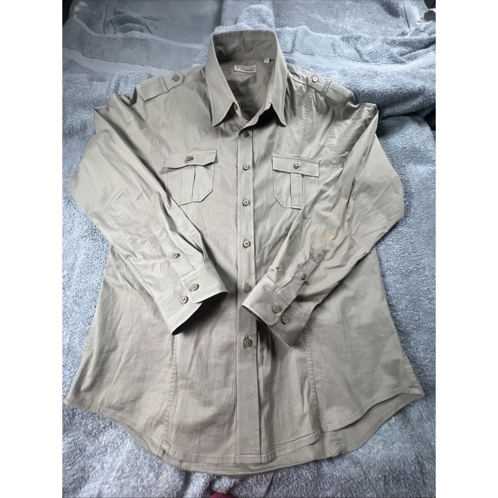 7 Diamonds Men's Green  Long‎ Sleeve Button Up Shirt Size XL